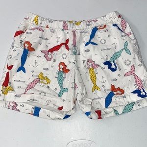 Hanna Andersson White Pull On Mermaid Lined Shorts Size 12